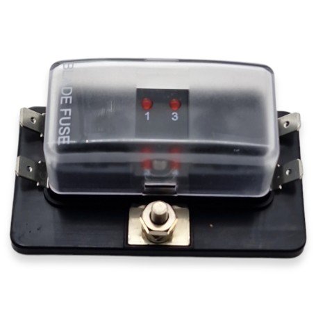 Caja de Fusibles de 4 Circuitos con Led