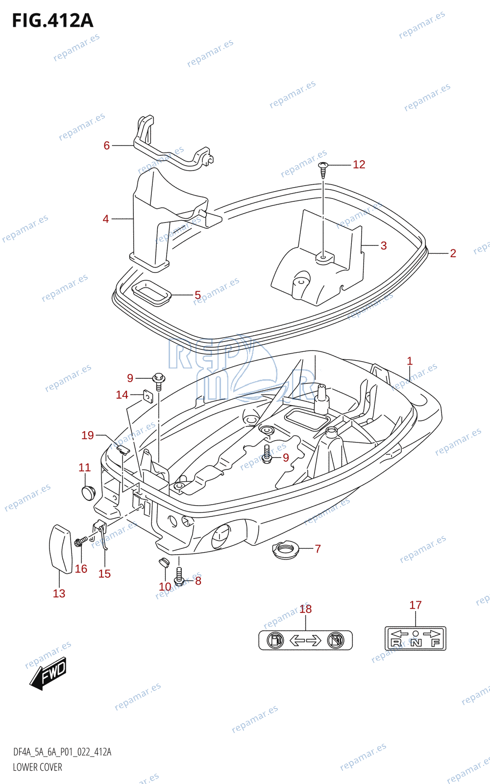 412A - LOWER COVER (DF4A)