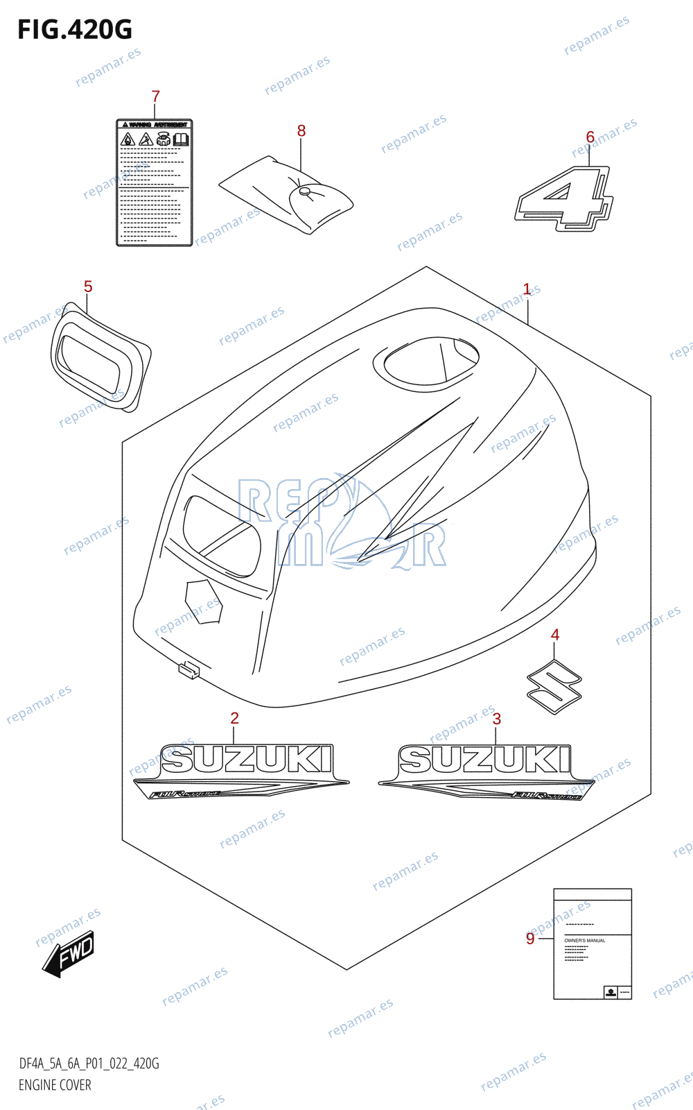 420G - ENGINE COVER (DF4A:(021,022))