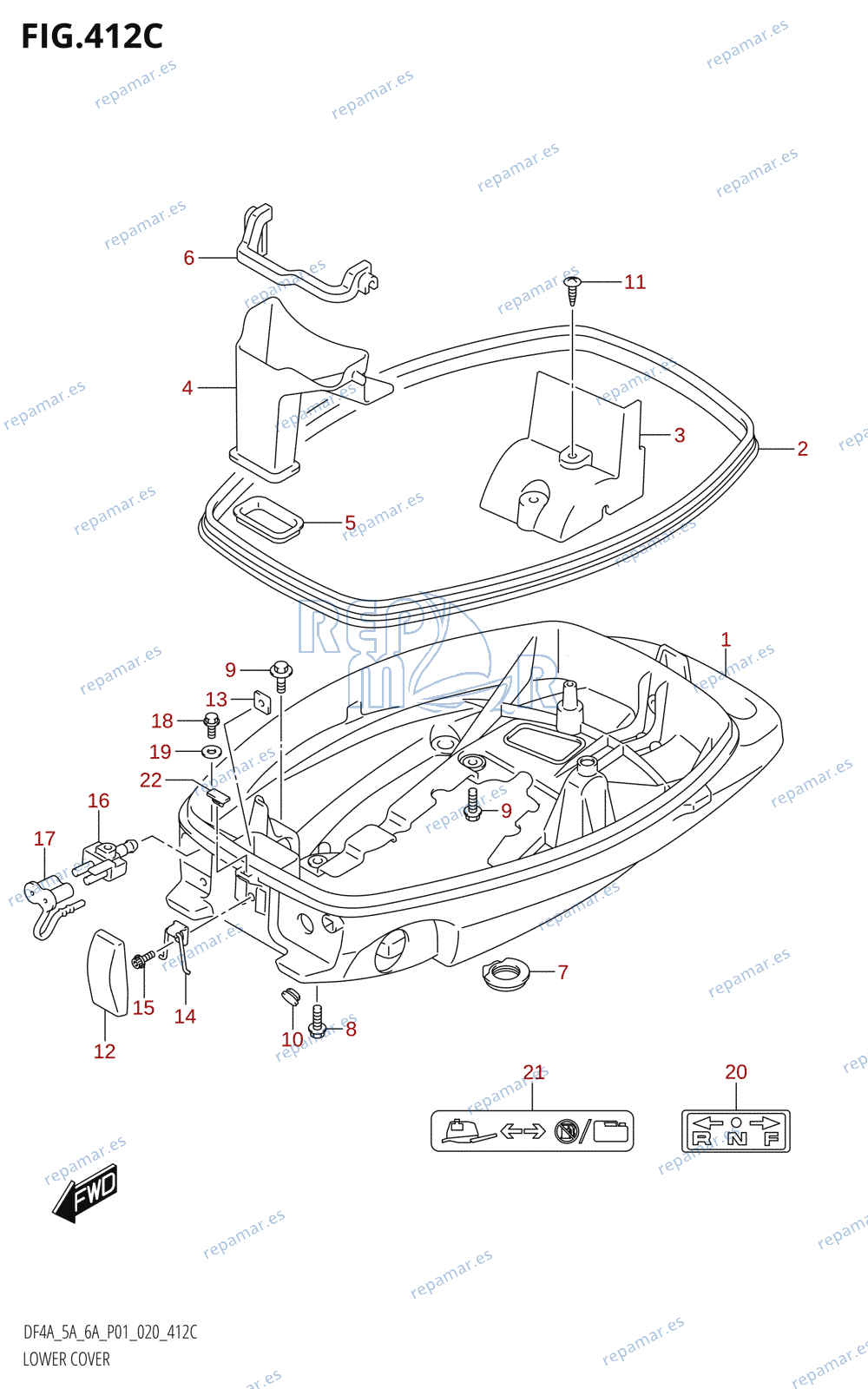 412C - LOWER COVER ((DF5A,DF6A):P01)