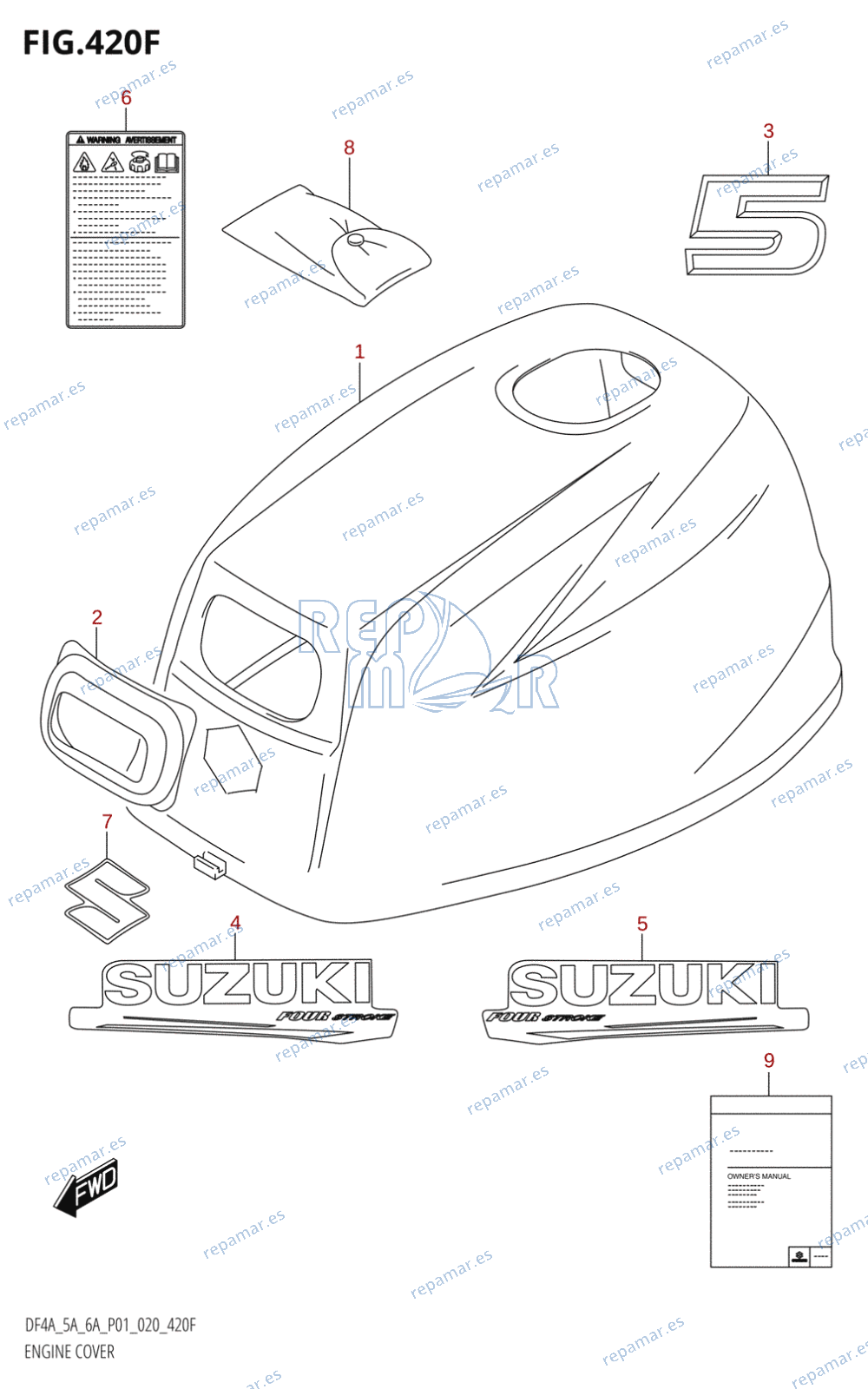 420F - ENGINE COVER (DF5A:P01)