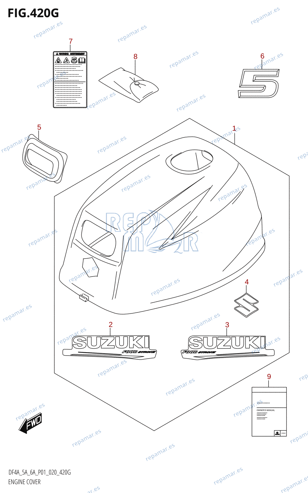 420G - ENGINE COVER (DF5A:P01)