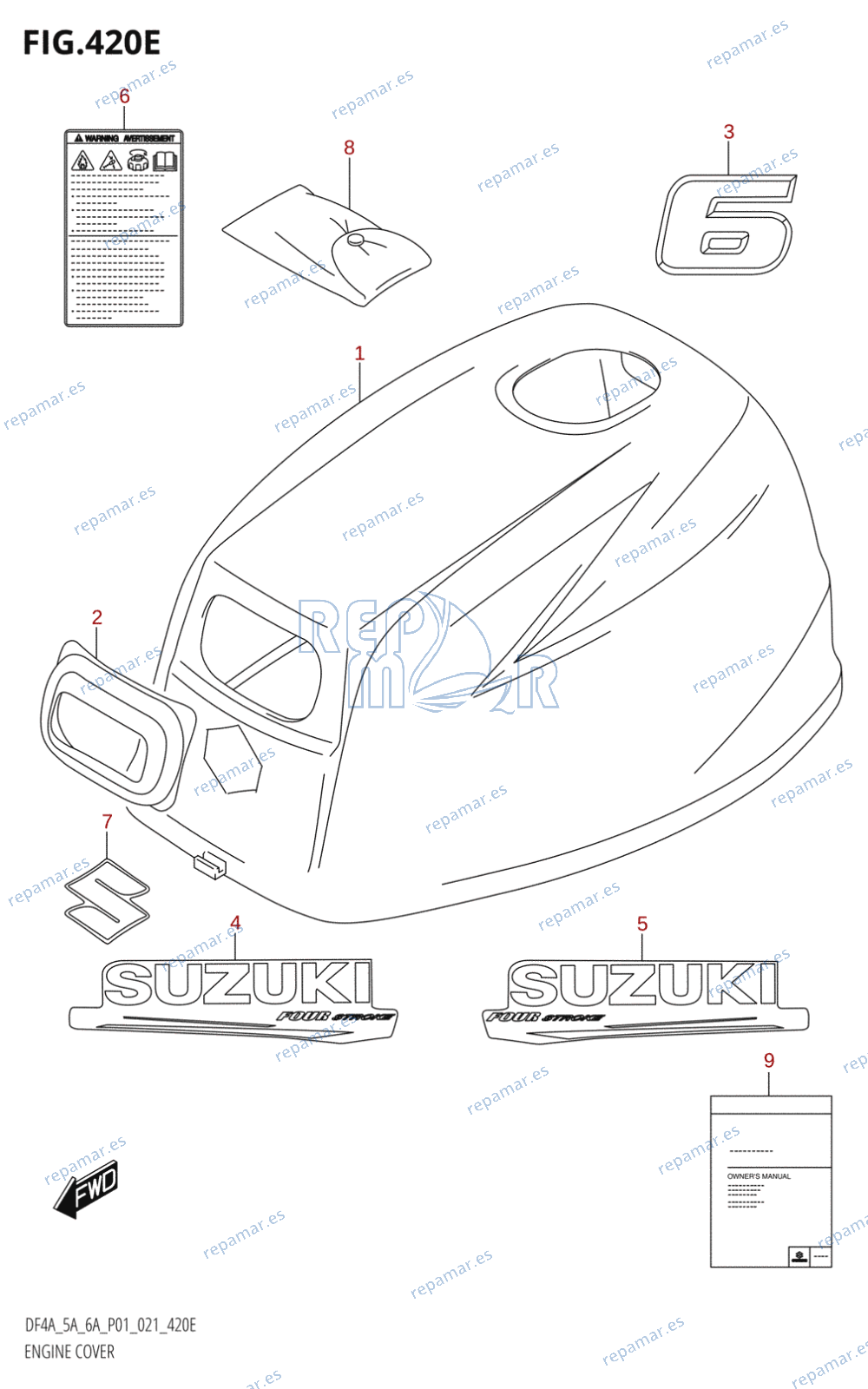 420E - ENGINE COVER (DF6A:020)