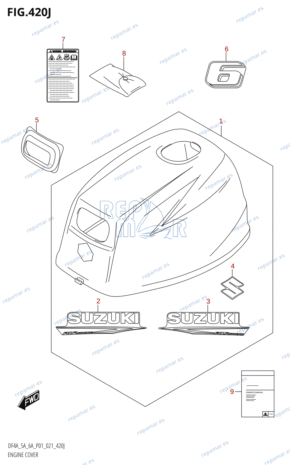 420J - ENGINE COVER (DF6A:021)