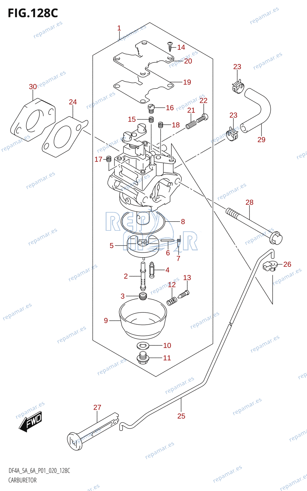 128C - CARBURETOR (DF6A:P01)