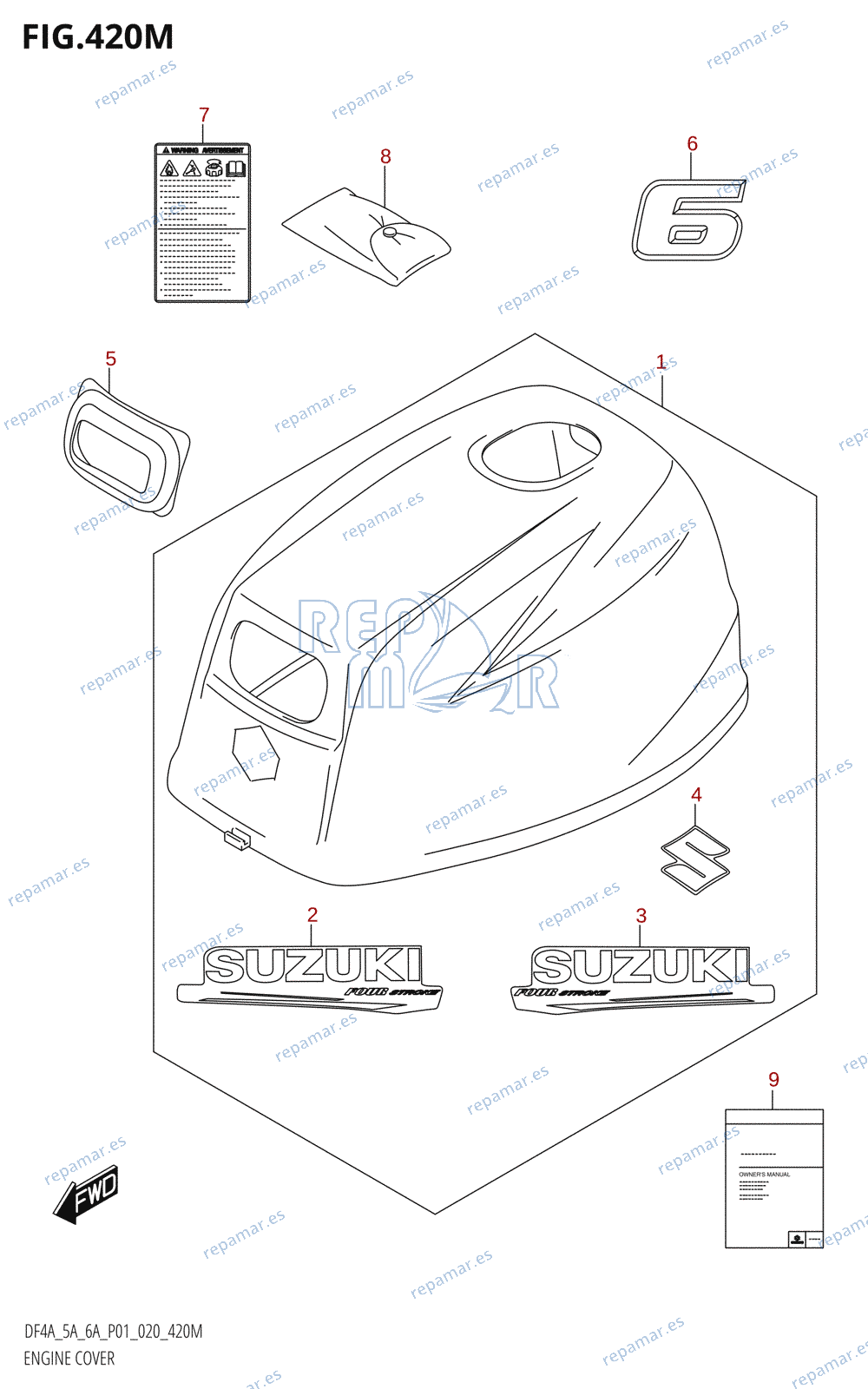 420M - ENGINE COVER (DF6A:P01)