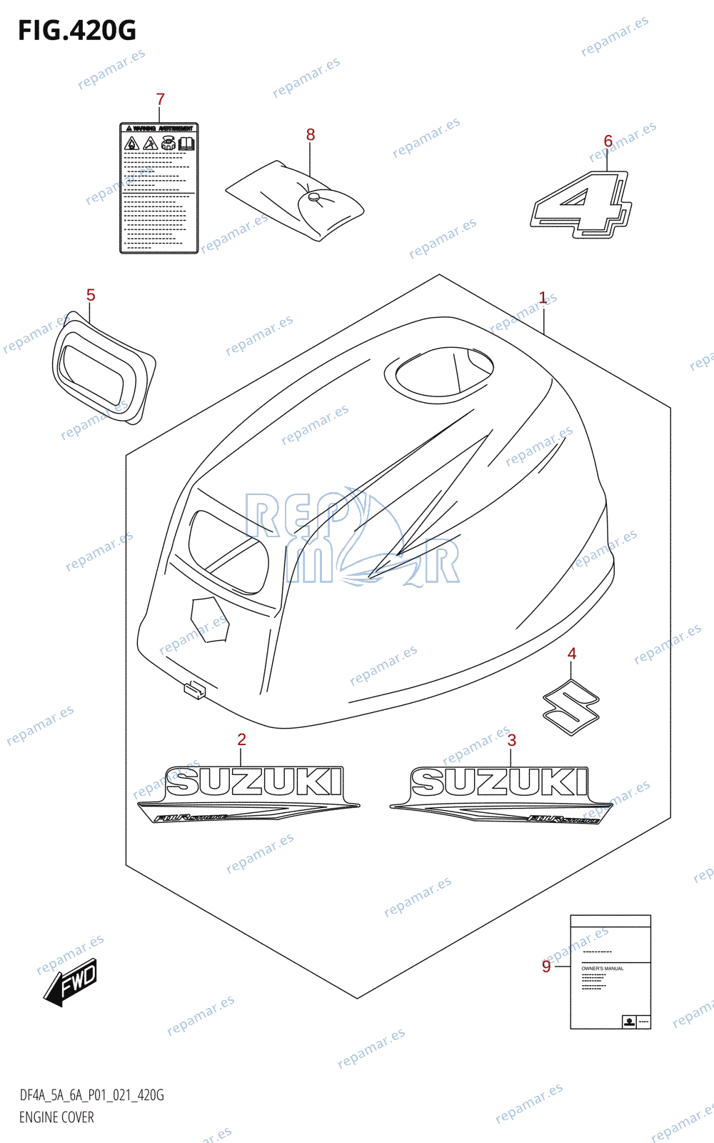 420G - ENGINE COVER (DF4A:021)