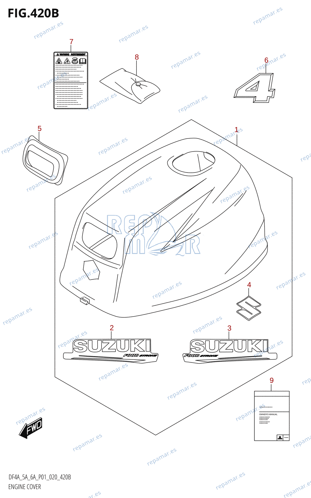 420B - ENGINE COVER (DF4A:P01)