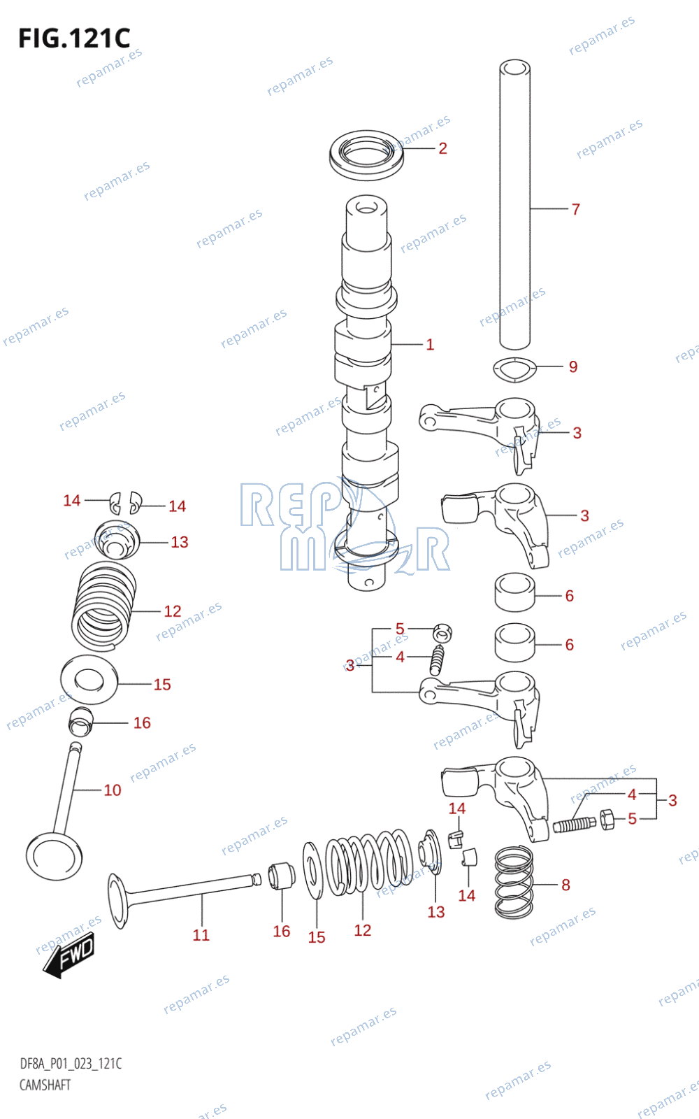 121C - CAMSHAFT (DF8AR)