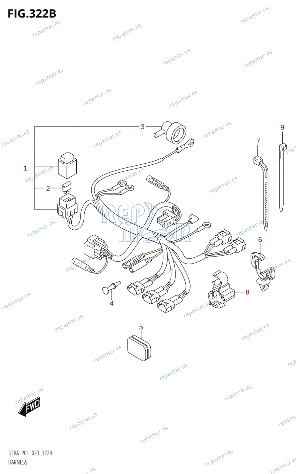 322B - HARNESS ((DF8A,DF9.9A):023)