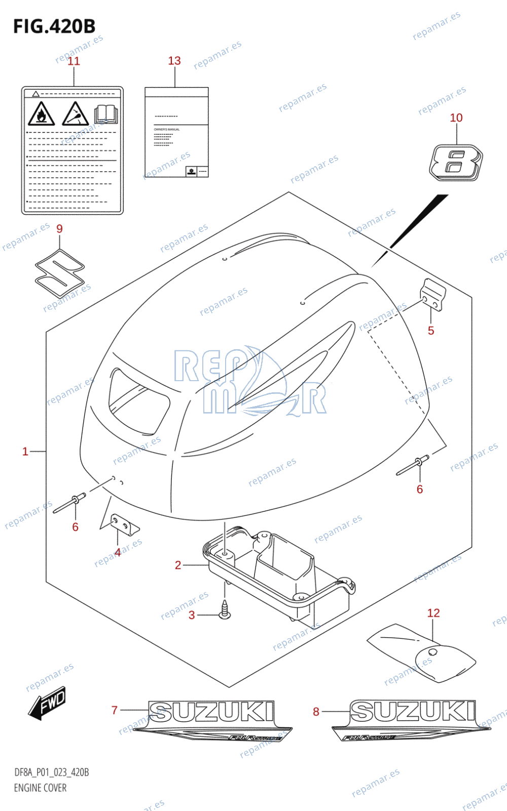 420B - ENGINE COVER ((DF8A,DF8AR):(021,022,023))