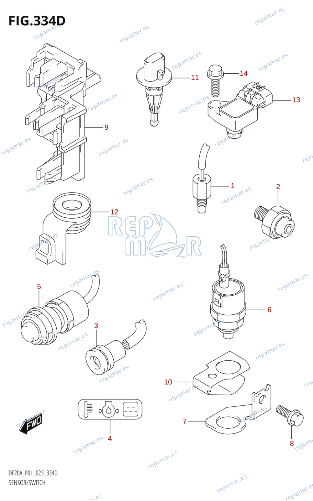 334D - SENSOR / SWITCH (DF9.9BTH,DF20ATH)