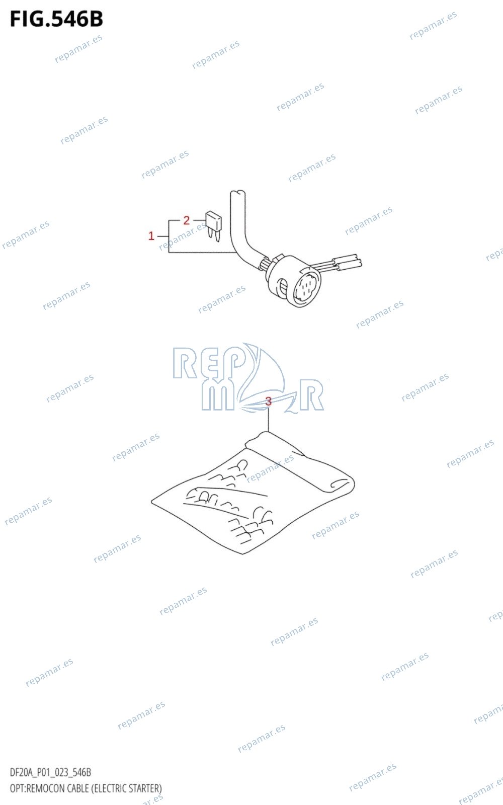 546B - OPT:REMOCON CABLE (ELECTRIC STARTER) (022,023)