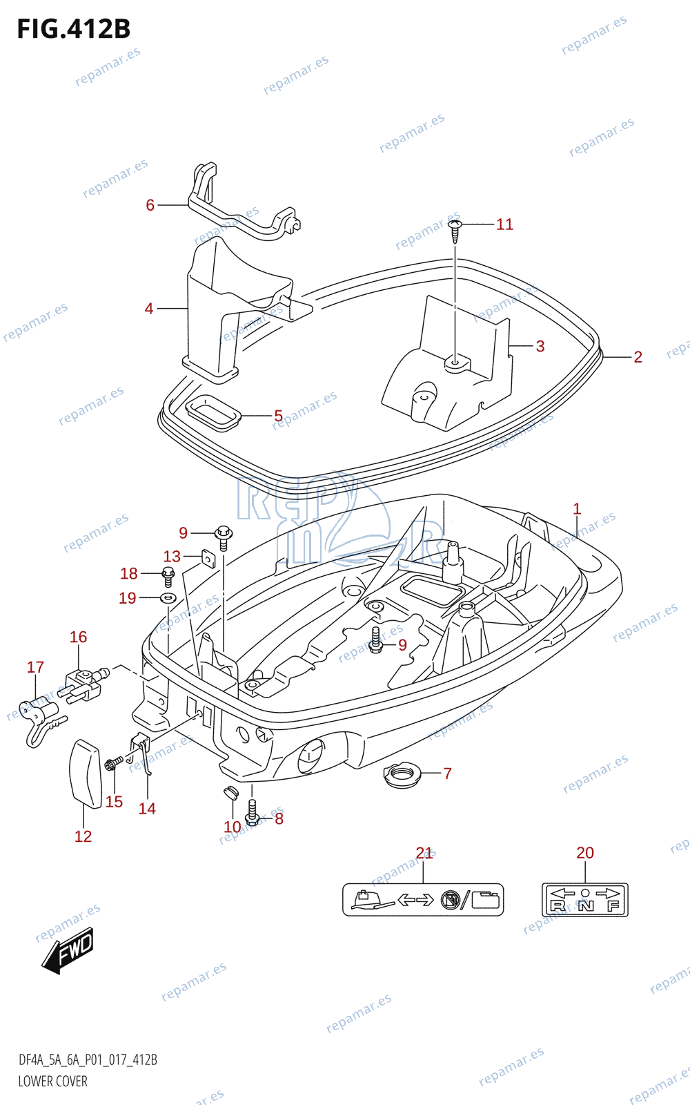 412B - LOWER COVER (DF5A:P01)