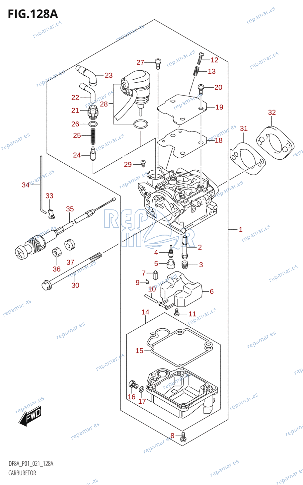 128A - CARBURETOR (DF8A)