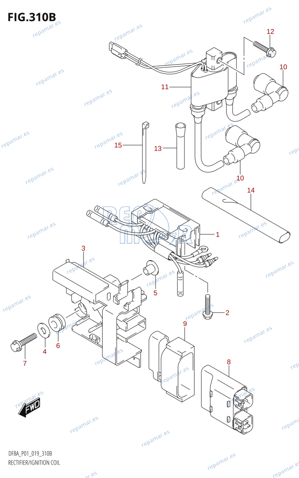310B - RECTIFIER / IGNITION COIL (DF8AR,DF9.9AR)