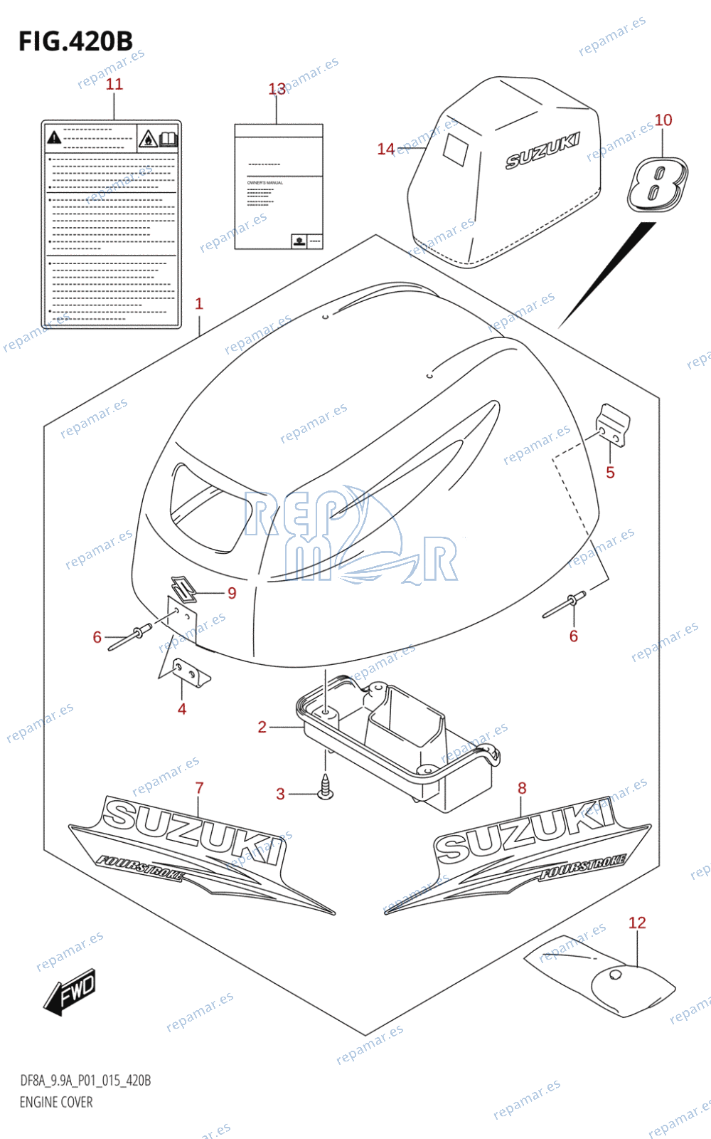 420B - ENGINE COVER (DF8AR:P01)
