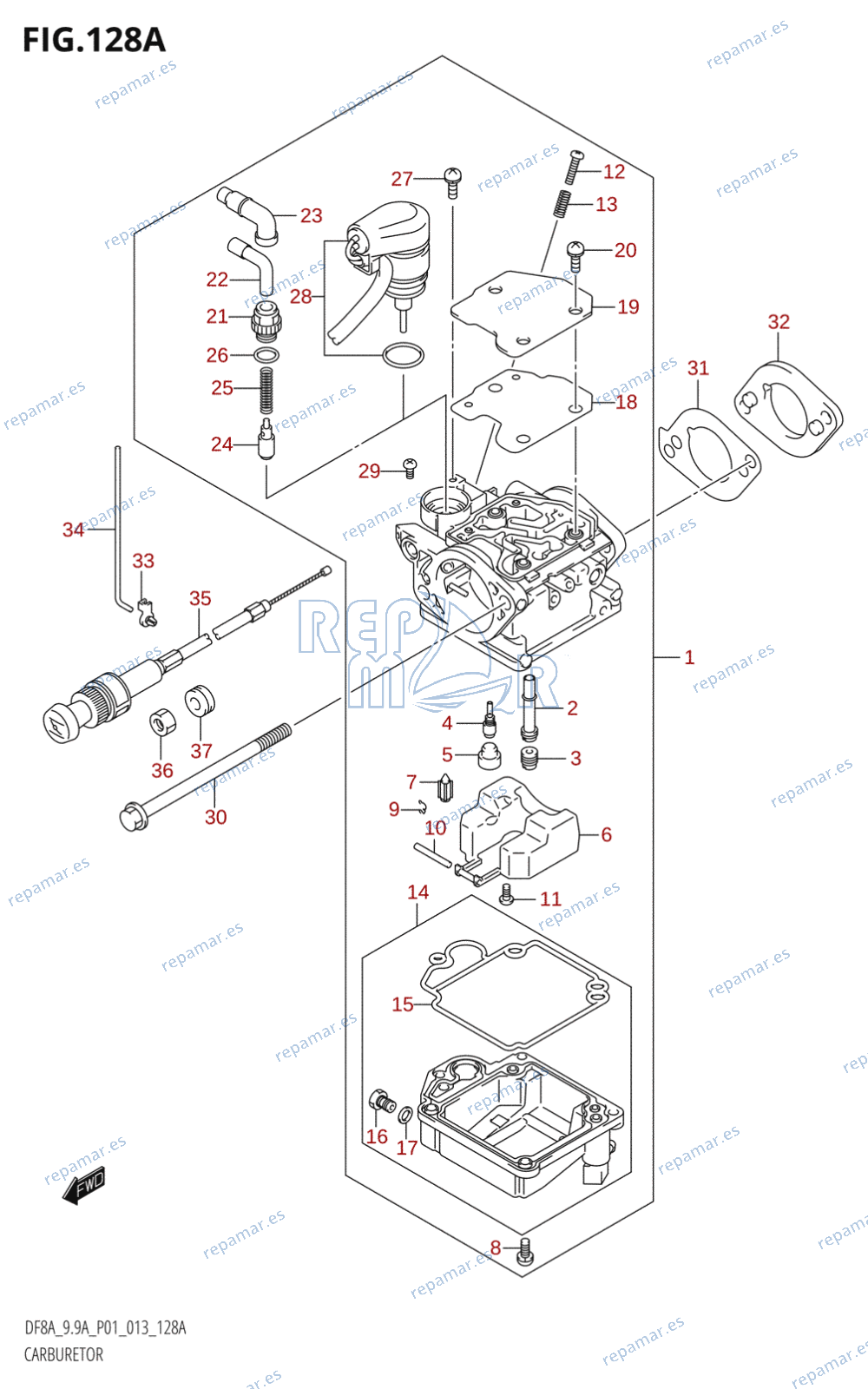 128A - CARBURETOR (DF8A:P01)