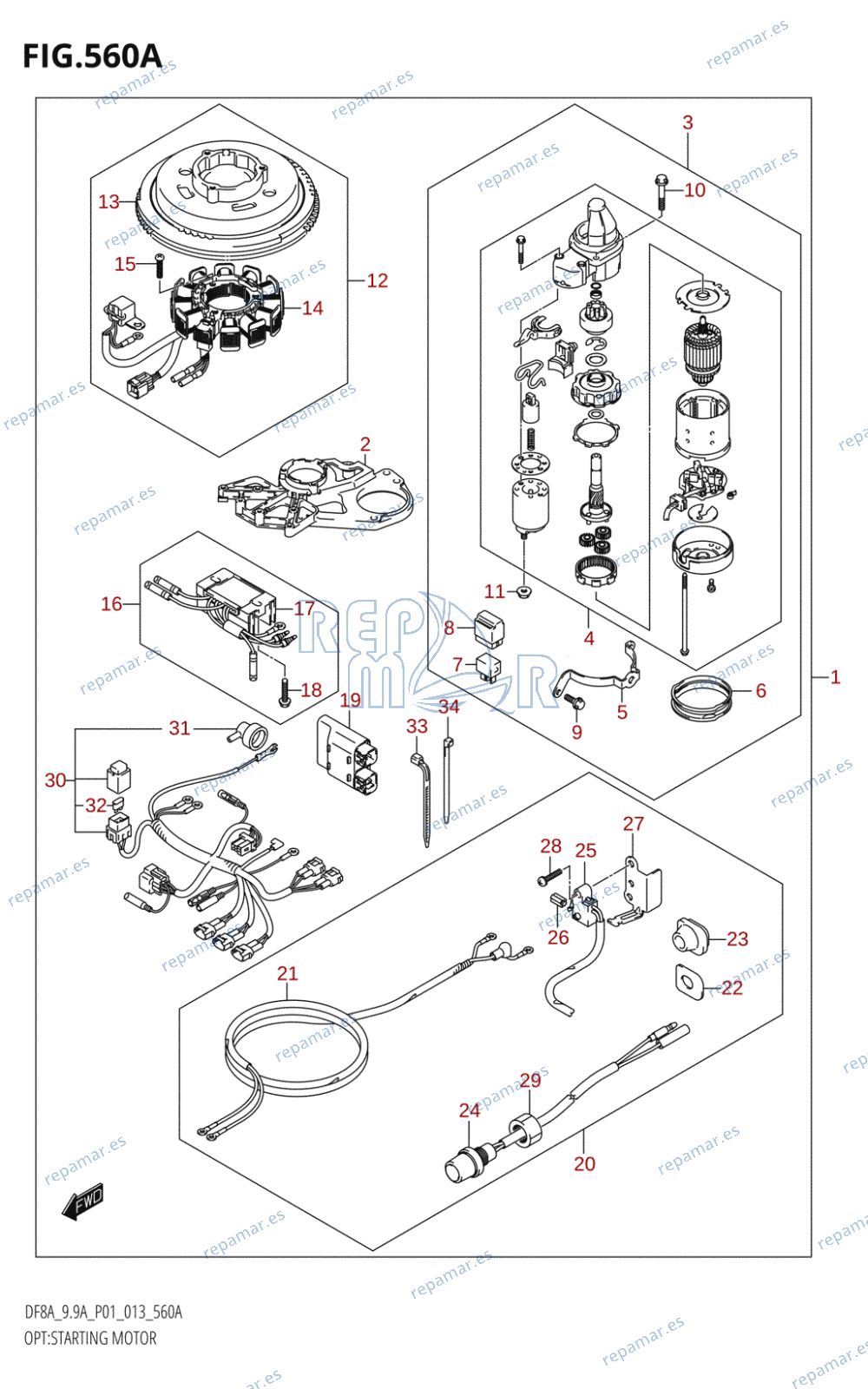 560A - OPT:STARTING MOTOR (M-STARTER:DF8A:P01)