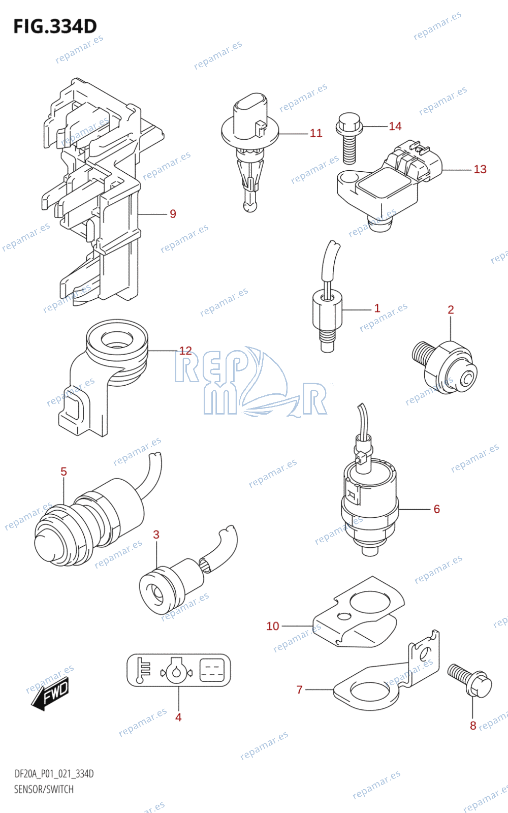334D - SENSOR / SWITCH (DF9.9BTH,DF20ATH)