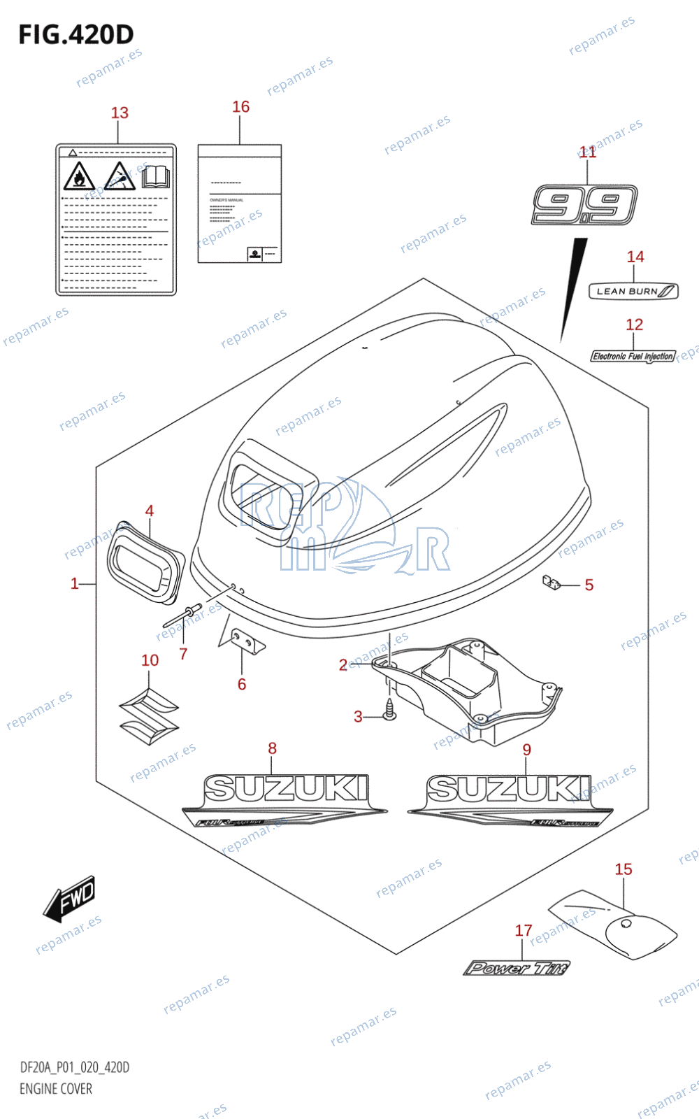 420D - ENGINE COVER (DF9.9BT,DF9.9BTH)