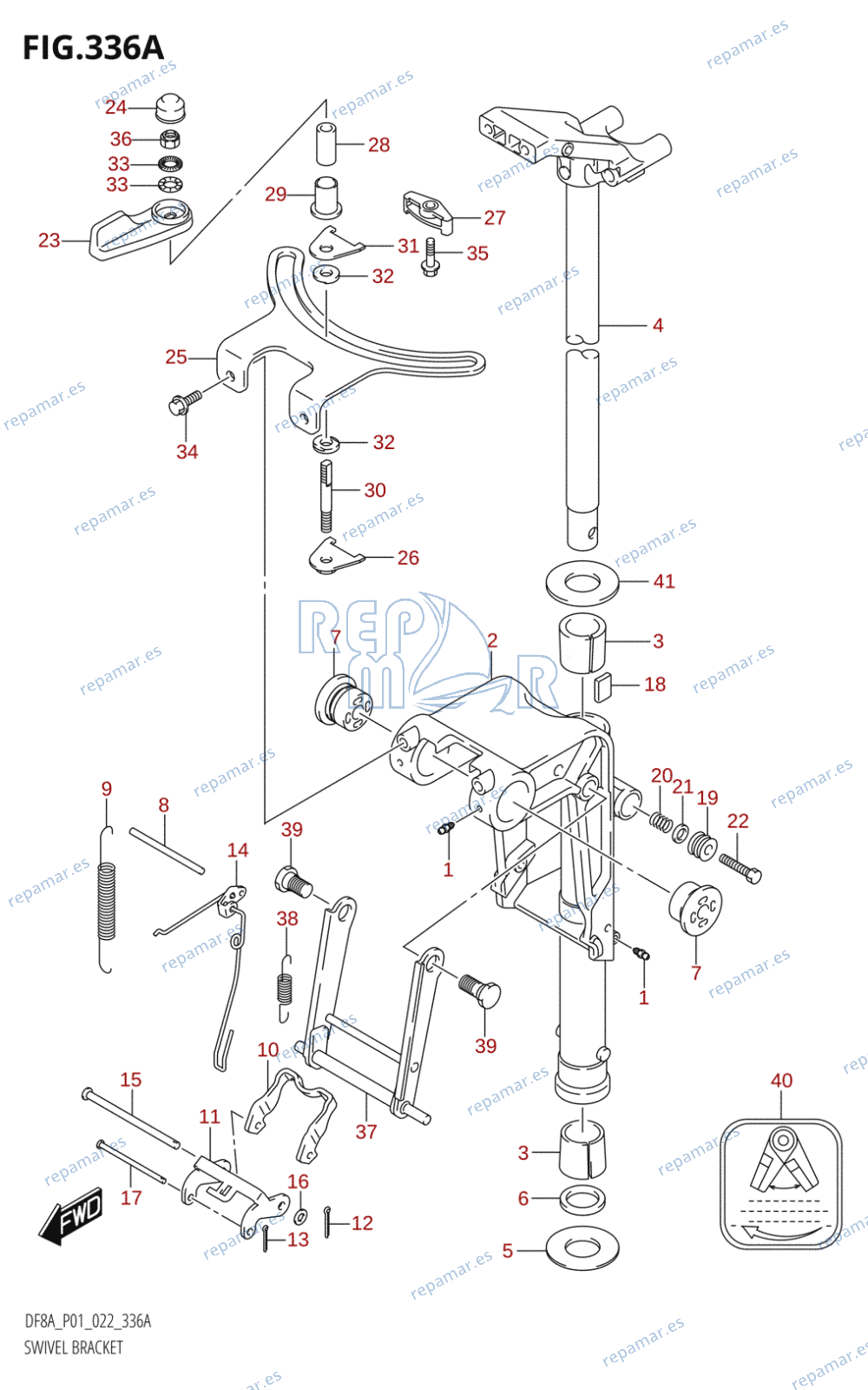 336A - SWIVEL BRACKET (DF8A,DF9.9A)