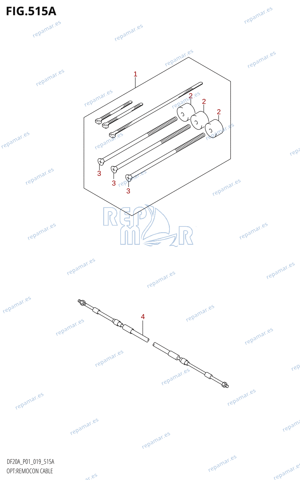515A - OPT:REMOCON CABLE (DF9.9B,DF9.9BR,DF9.9BT,DF15A,DF15AR,DF15AT)
