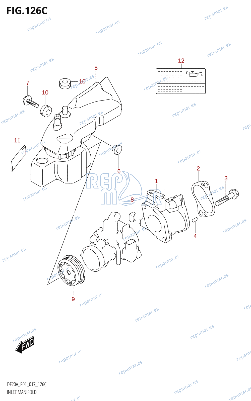 126C - INLET MANIFOLD (DF9.9BT:P01)