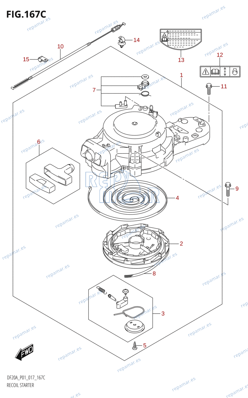 167C - RECOIL STARTER (DF9.9BT:P01)