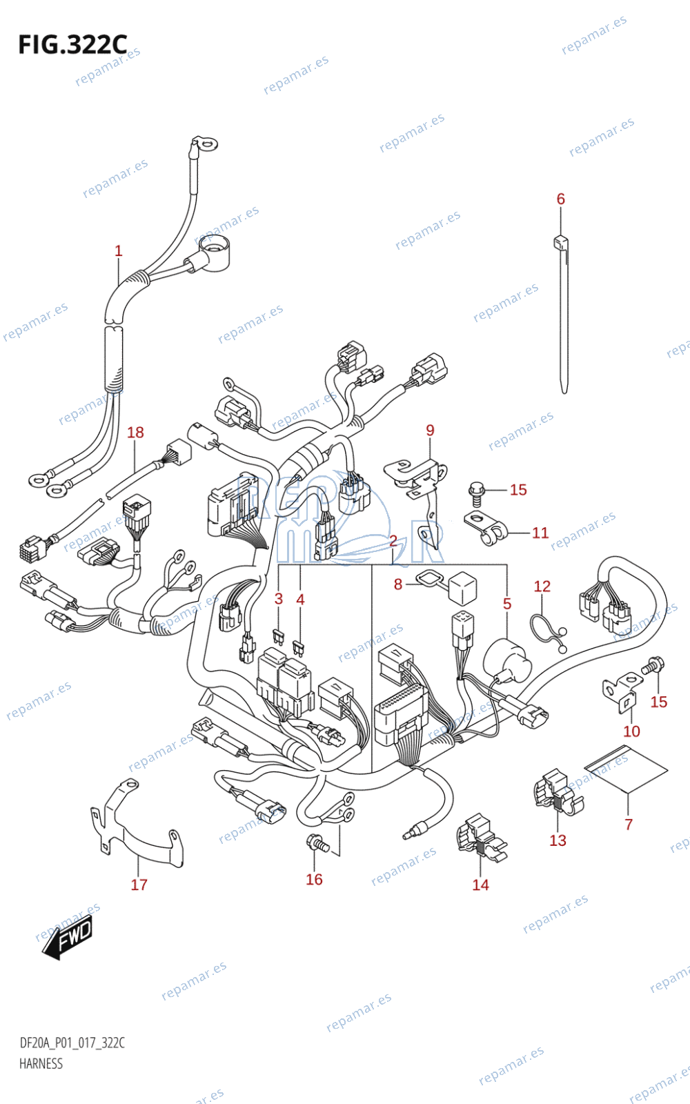 322C - HARNESS (DF9.9BT:P01)