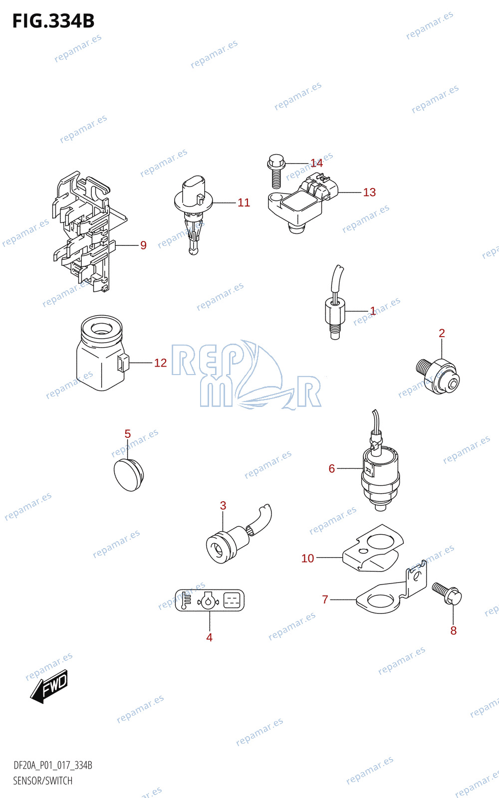 334B - SENSOR / SWITCH (DF9.9BR:P01)