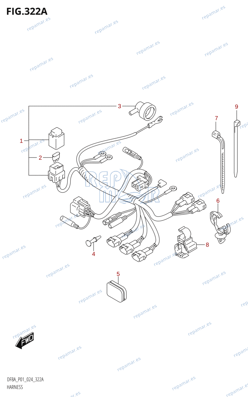 322A - HARNESS (DF8A,DF9.9A)