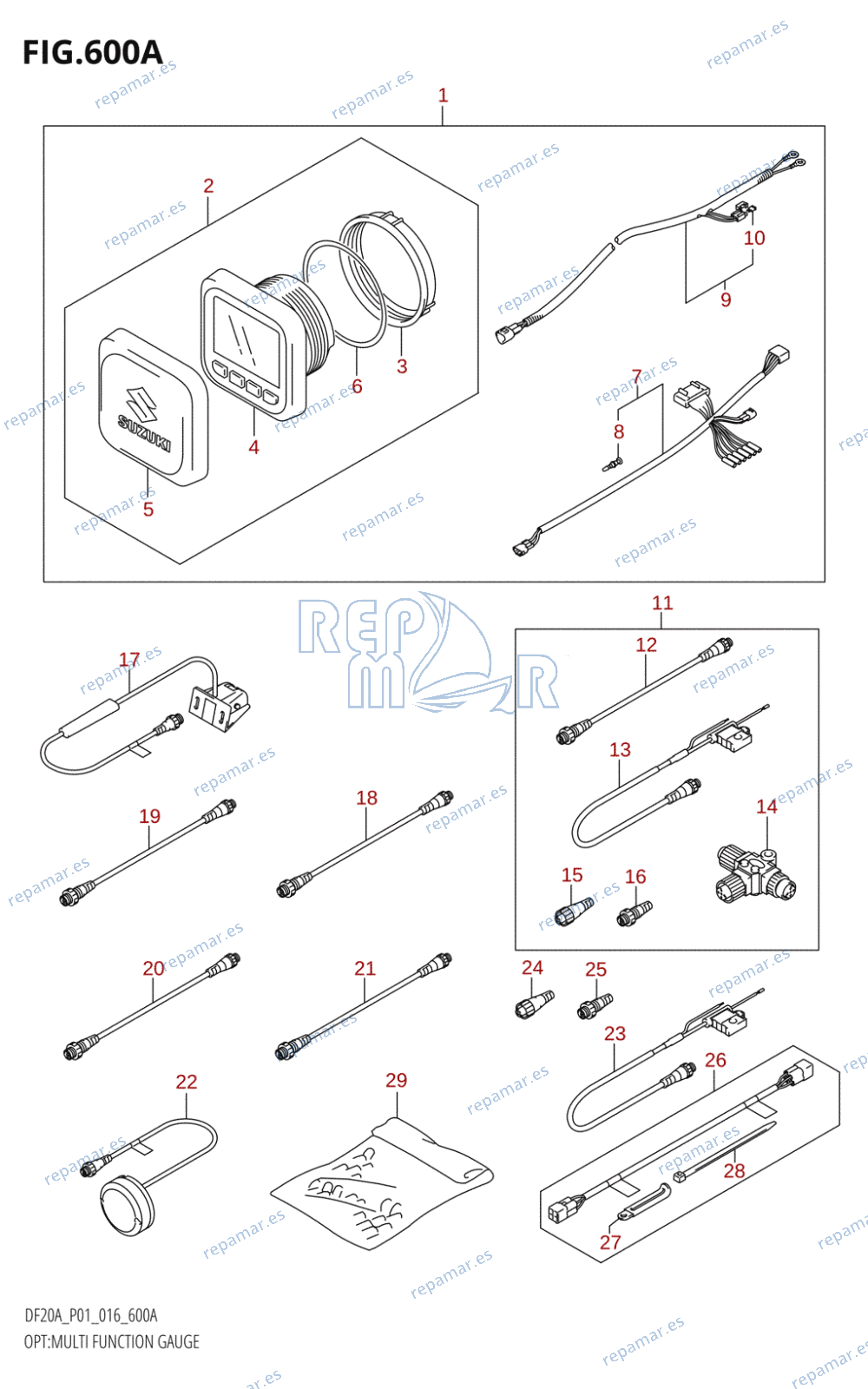 600A - OPT:MULTI FUNCTION GAUGE (DF9.9BR:P01)