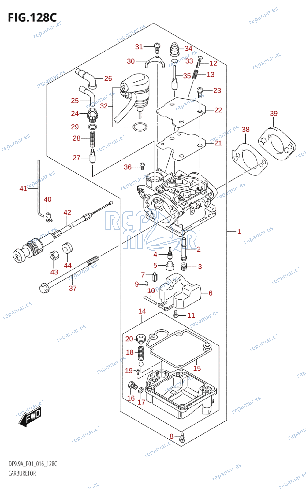 128C - CARBURETOR (DF9.9A:P01)