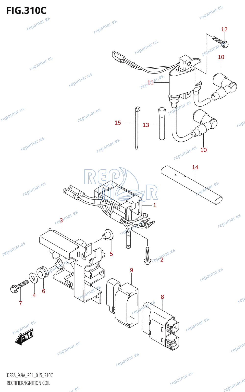 310C - RECTIFIER / IGNITION COIL (DF9.9A:P01)