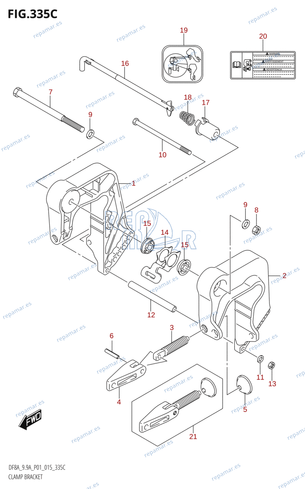 335C - CLAMP BRACKET (DF9.9A:P01)
