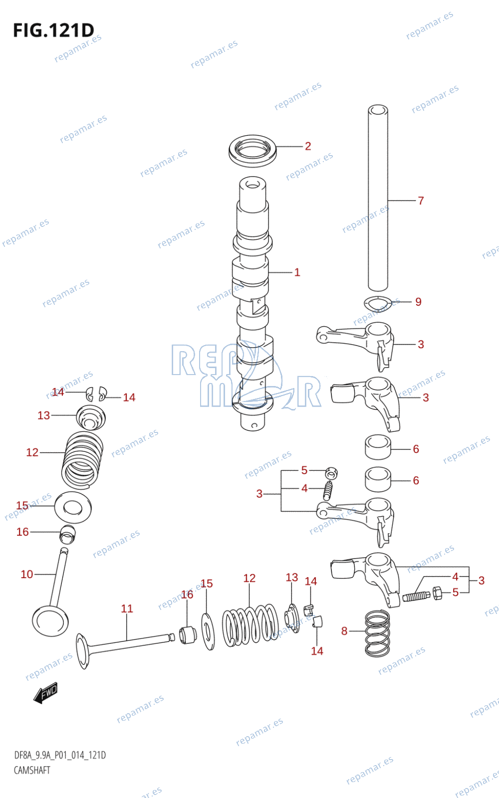 121D - CAMSHAFT (DF9.9AR:P01)