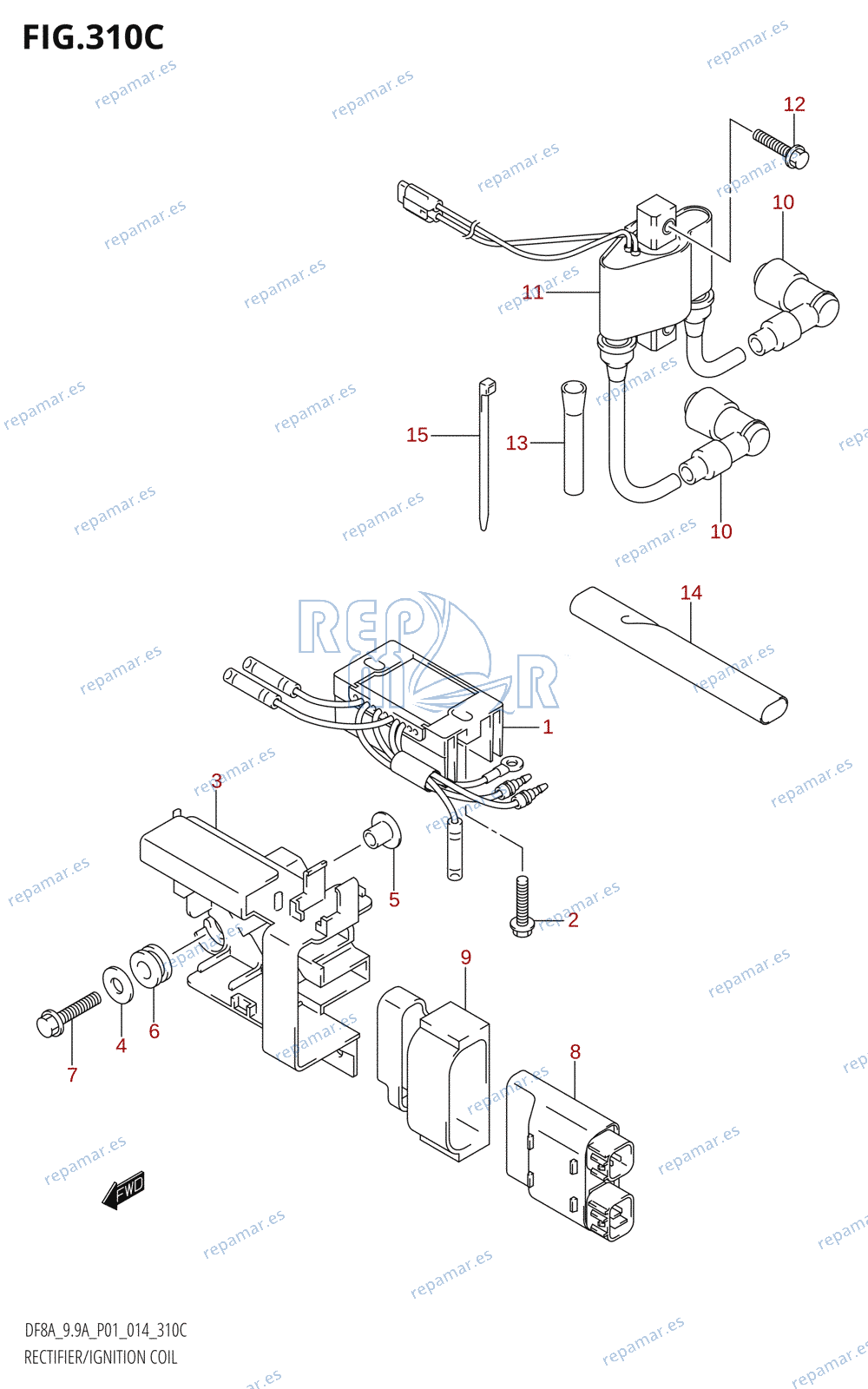 310C - RECTIFIER / IGNITION COIL (DF9.9A:P01)