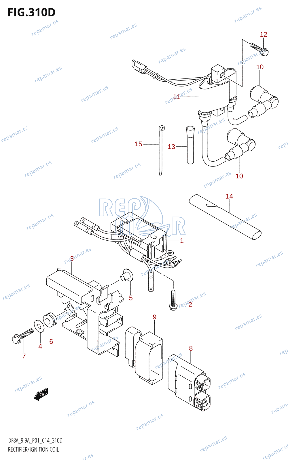 310D - RECTIFIER / IGNITION COIL (DF9.9AR:P01)