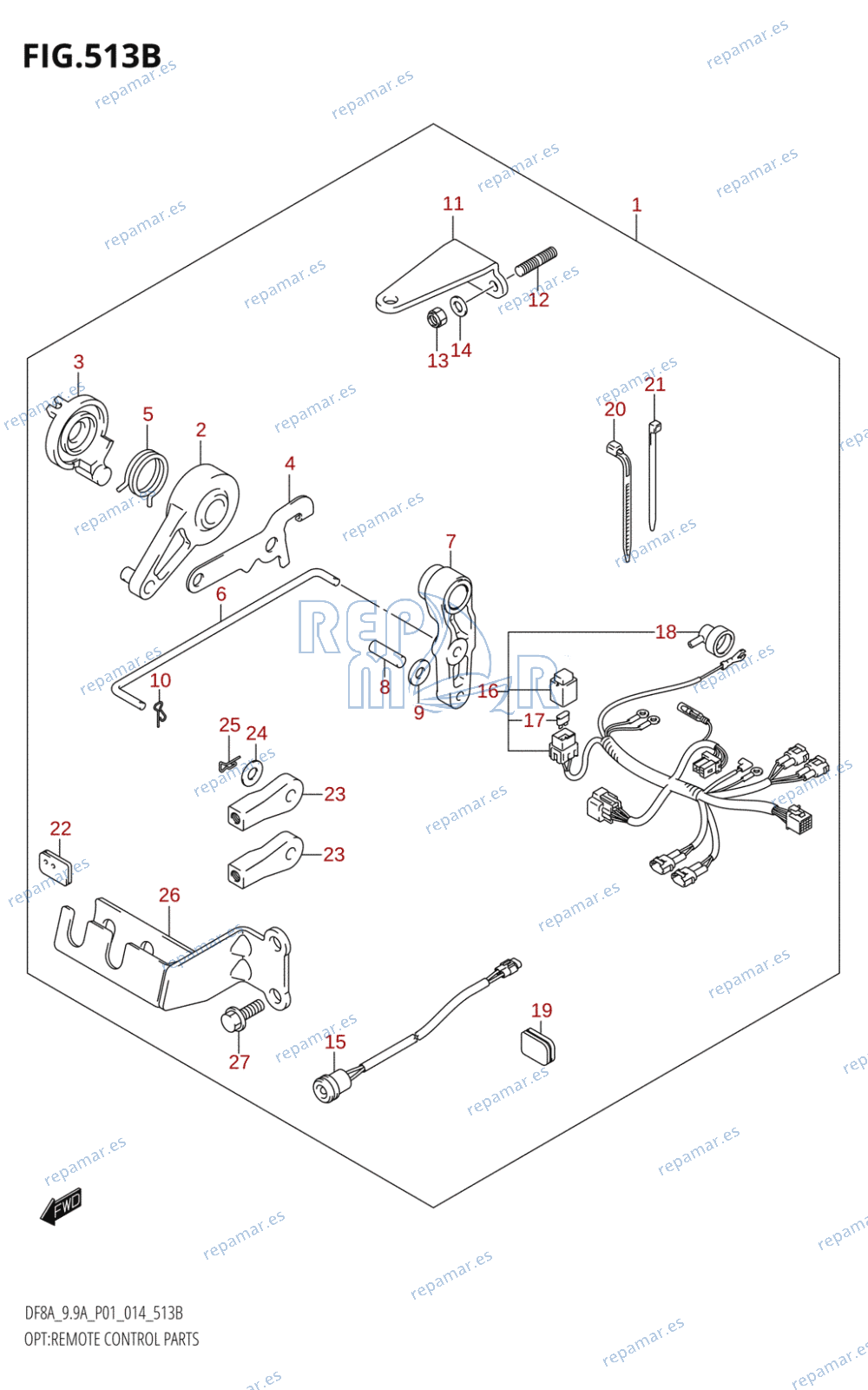 513B - OPT:REMOTE CONTROL PARTS (DF9.9A:P01)