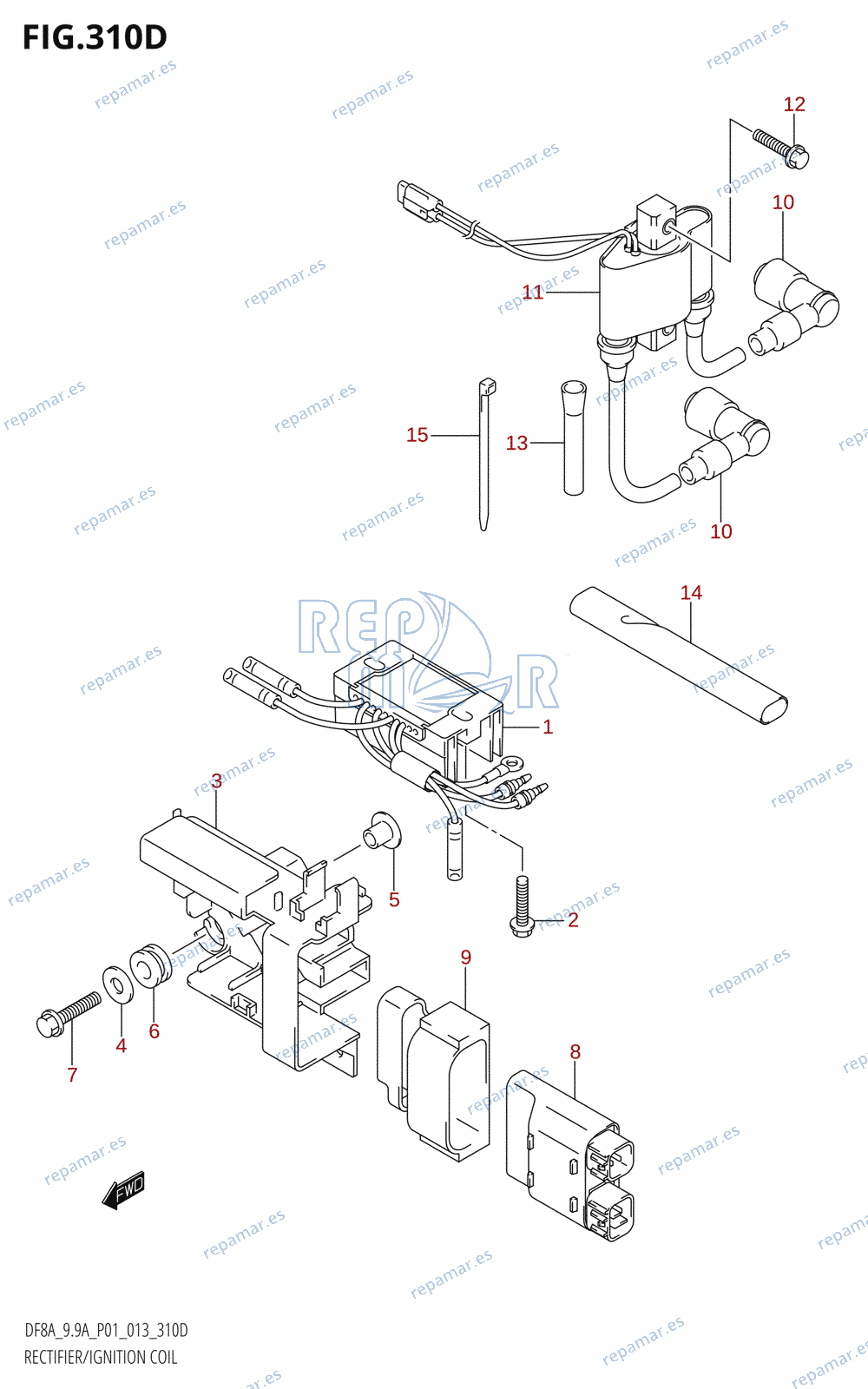310D - RECTIFIER / IGNITION COIL (DF9.9AR:P01)