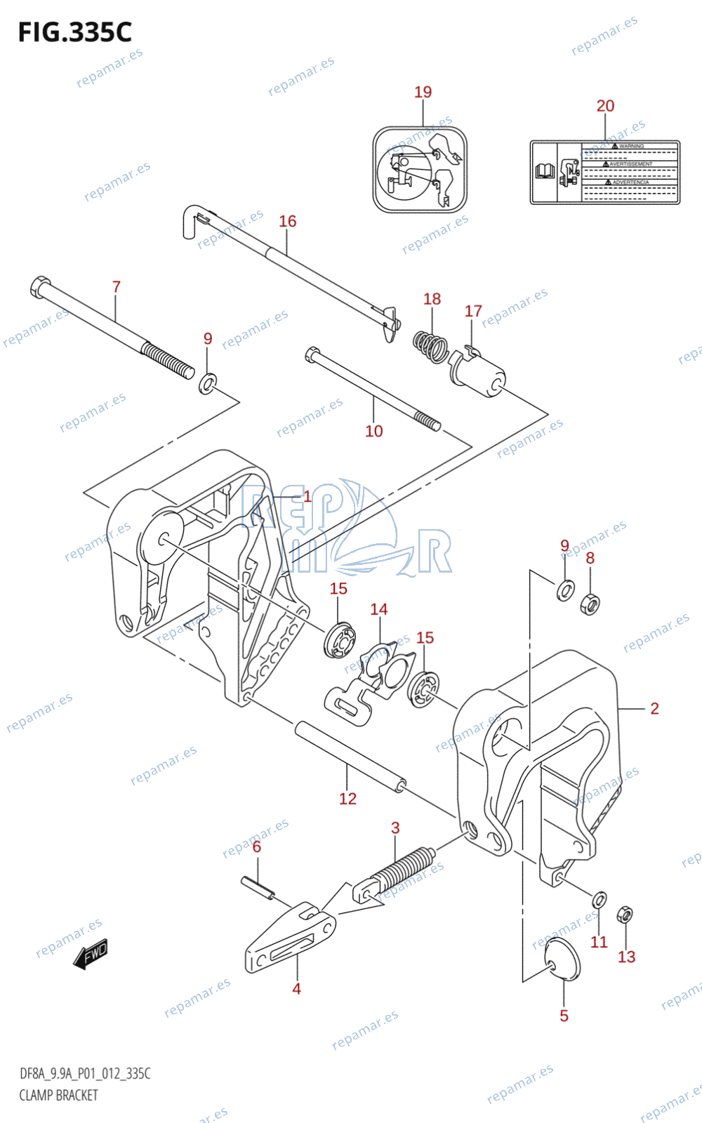 335C - CLAMP BRACKET (DF9.9A:P01)