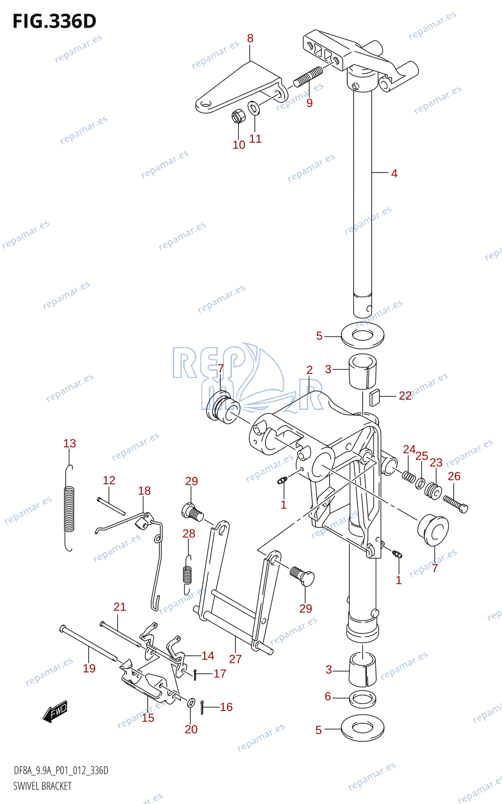 336D - SWIVEL BRACKET (DF9.9AR:P01)