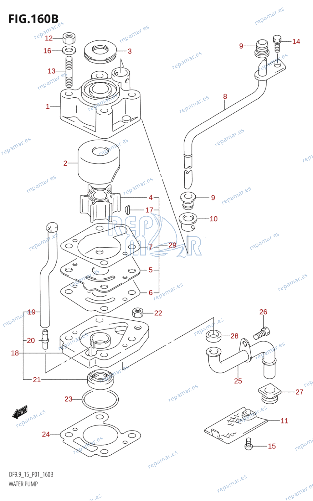 160B - WATER PUMP (K7,K8,K9,K10,011)