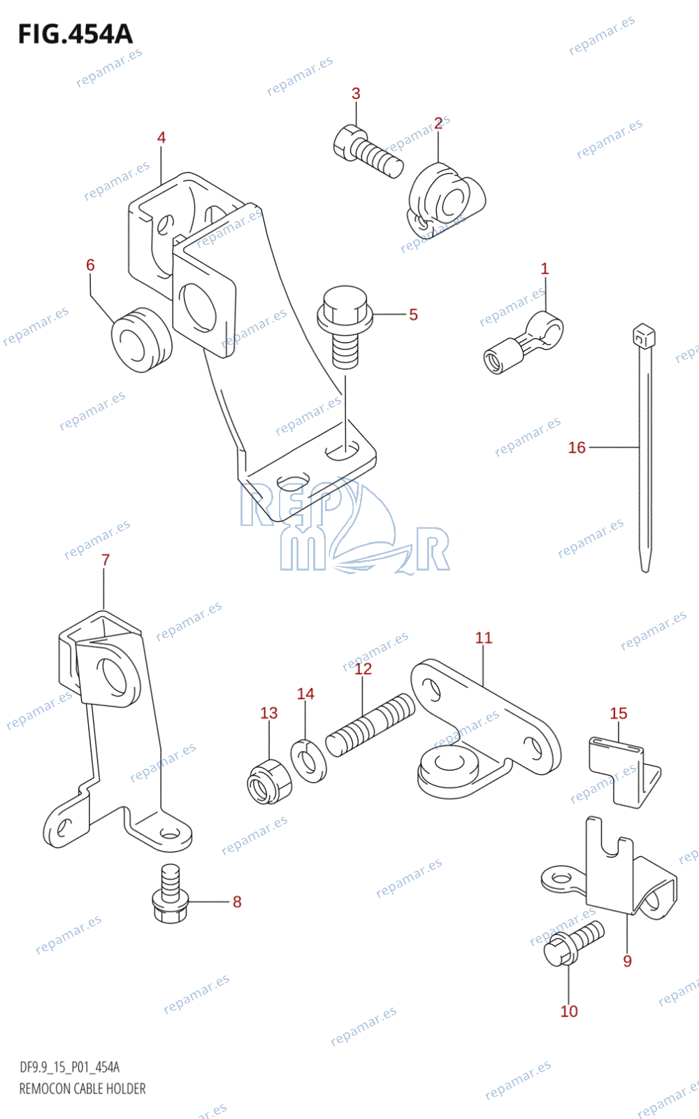 454A - REMOCON CABLE HOLDER (DF9.9R,DF15R)
