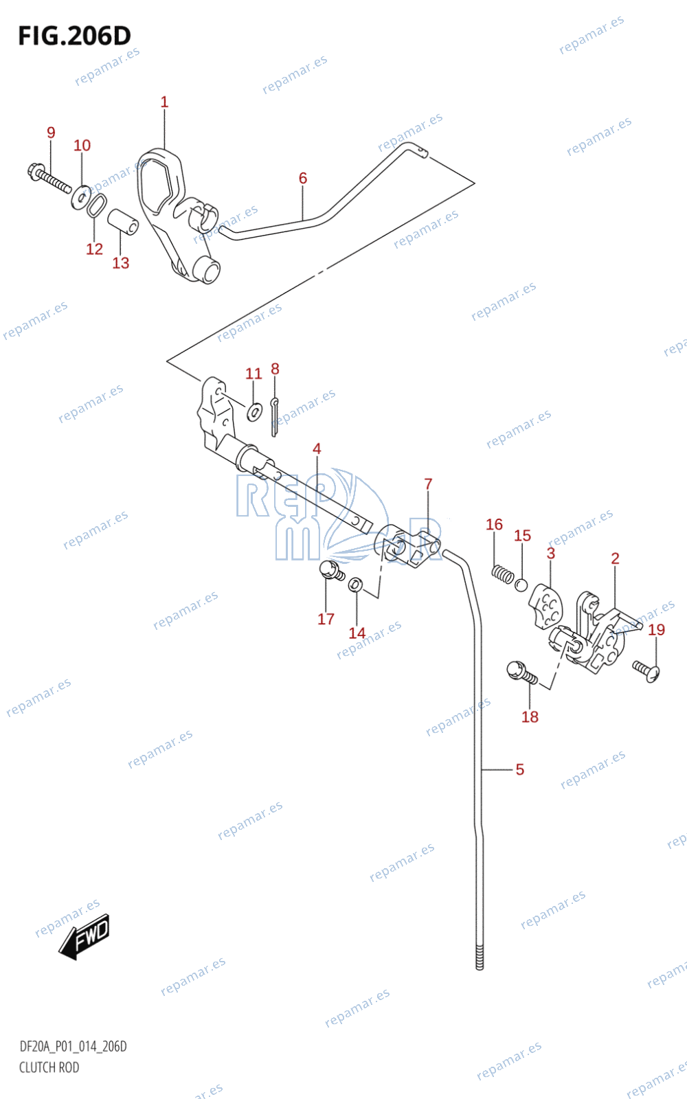 206D - CLUTCH ROD (DF15A:P01)