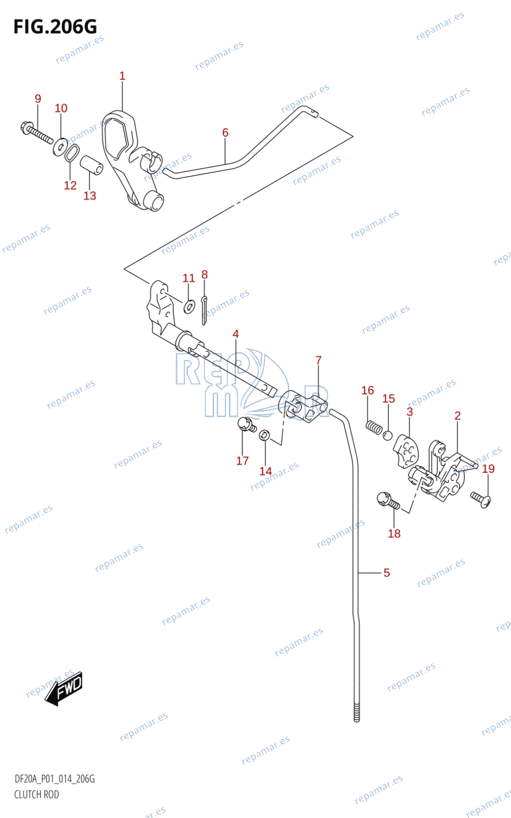 206G - CLUTCH ROD (DF20A:P01)