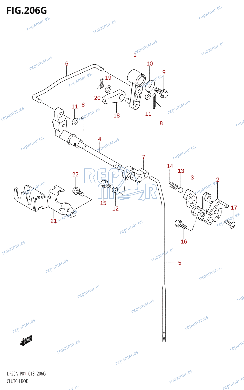 206G - CLUTCH ROD (DF20AR:P01)