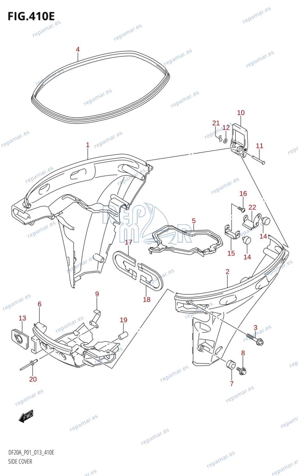 410E - SIDE COVER (DF20A:P01)