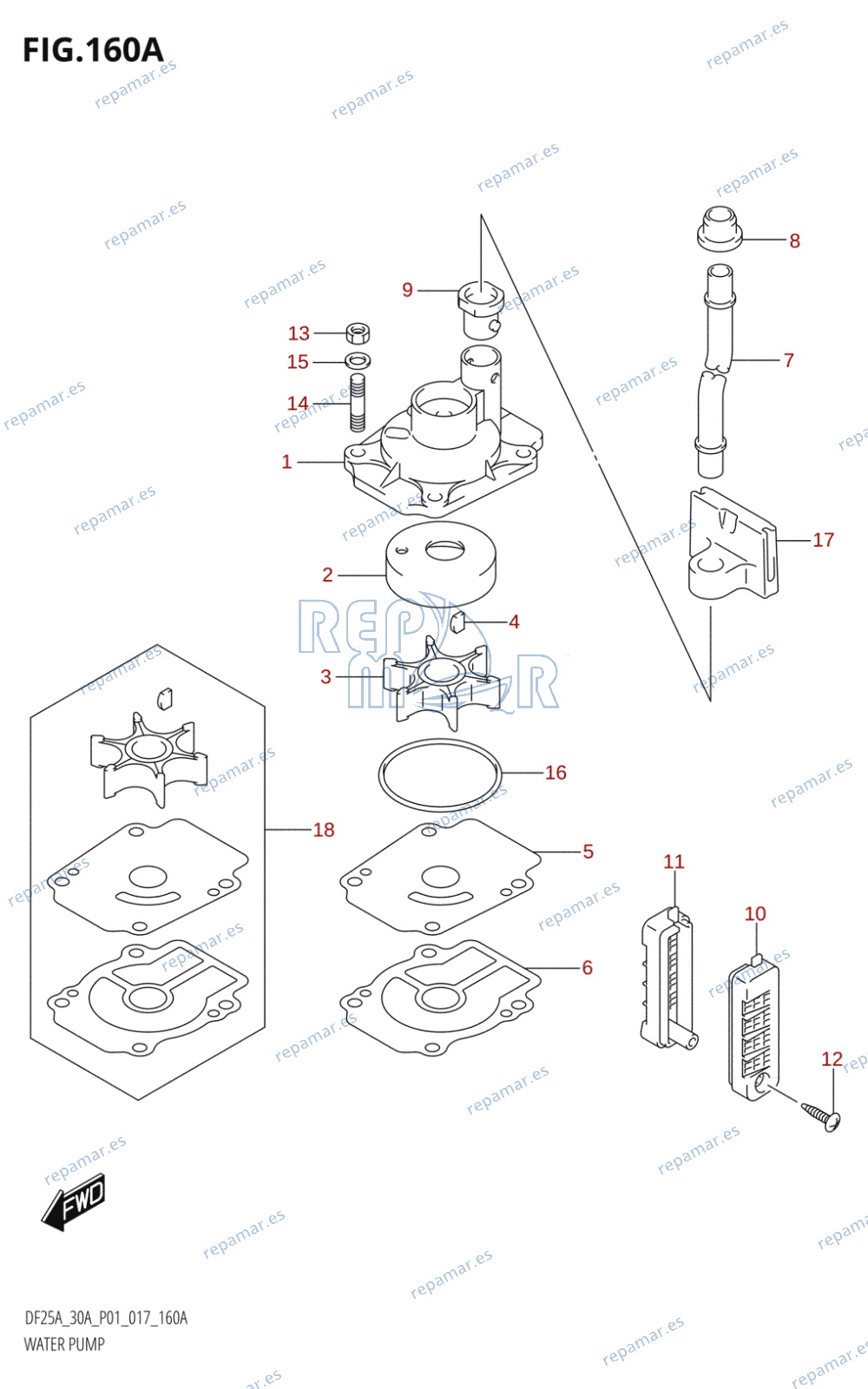160A - WATER PUMP (DF25A:P01)